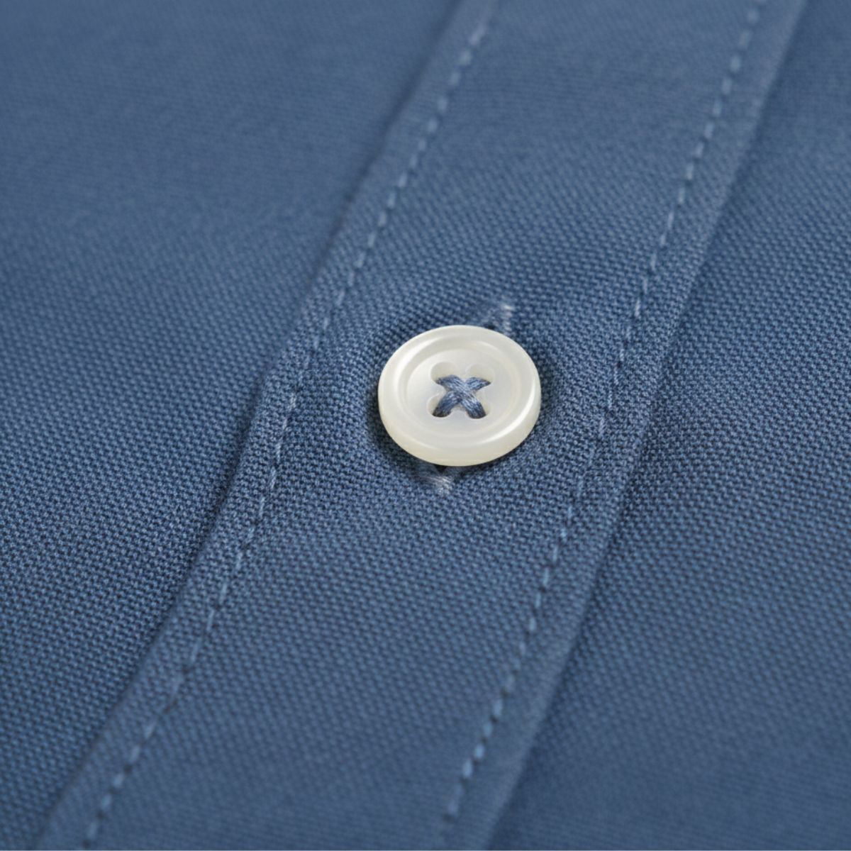 Rhys | Men's Button Up Shirt Navy Long Sleeve Cotton Poplin