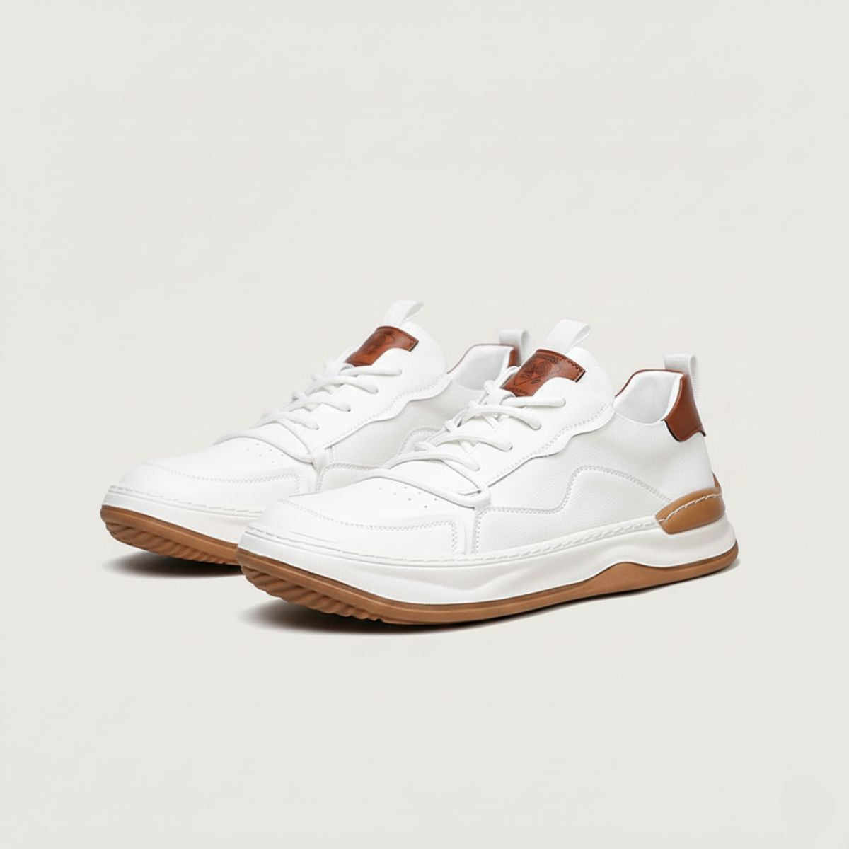 Kai | Men's Leather Low Top Sneaker Sage Green Cream Sole