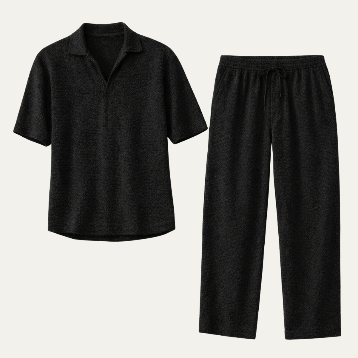 Sage | Men's Lounge Set Black Short Sleeve Relaxed Fit