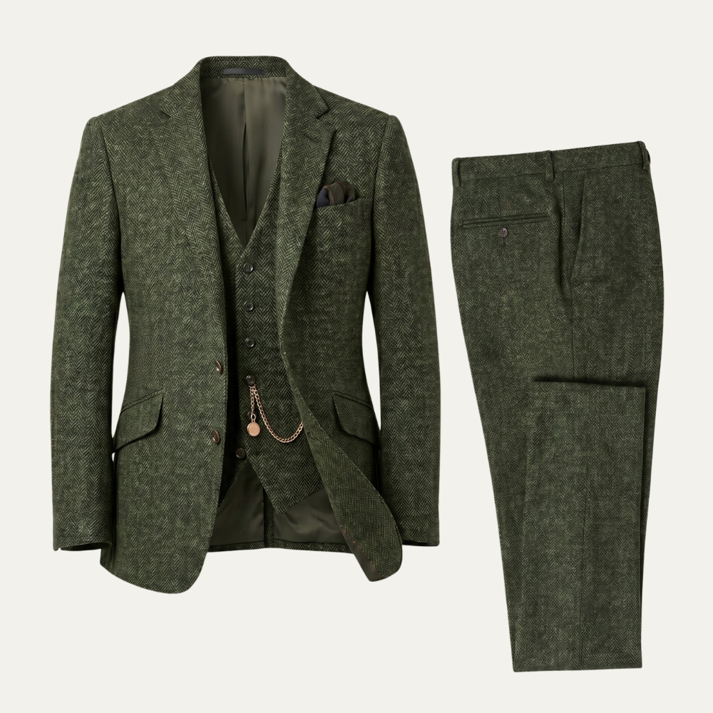 Axel | Men's Three Piece Suit Brown Tweed Tailored
