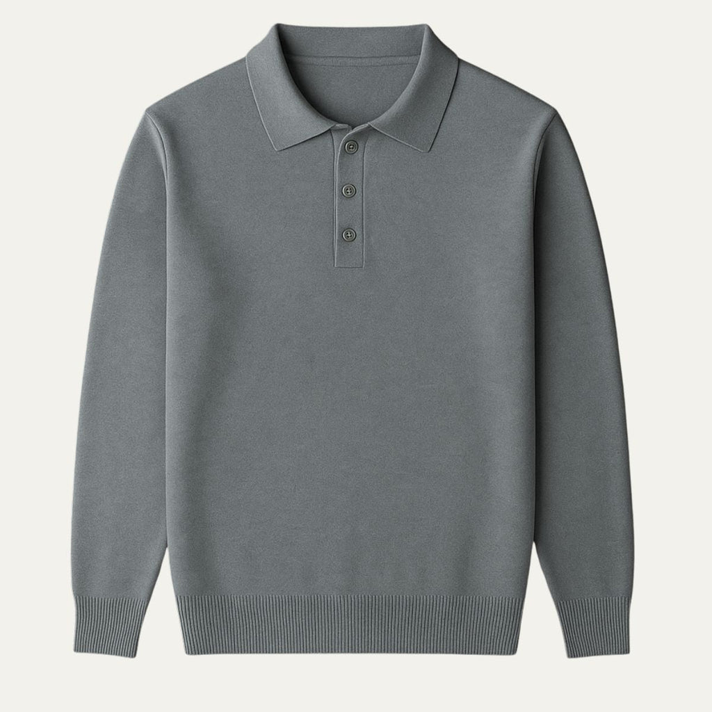 Dama Washington Sable men's knit polo sweater cream collared - view 4