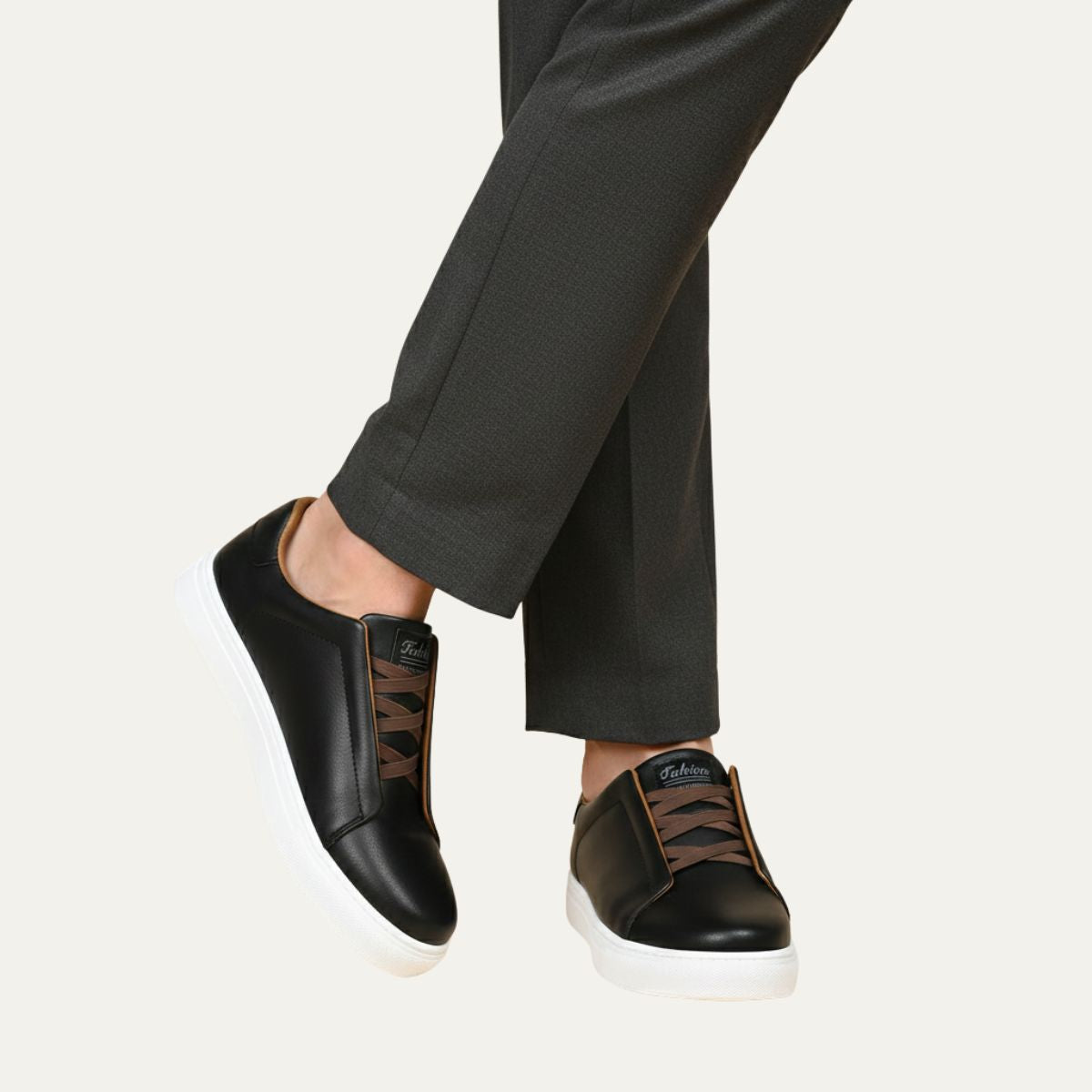 Luca | Men's Leather Sneaker Navy White Sole