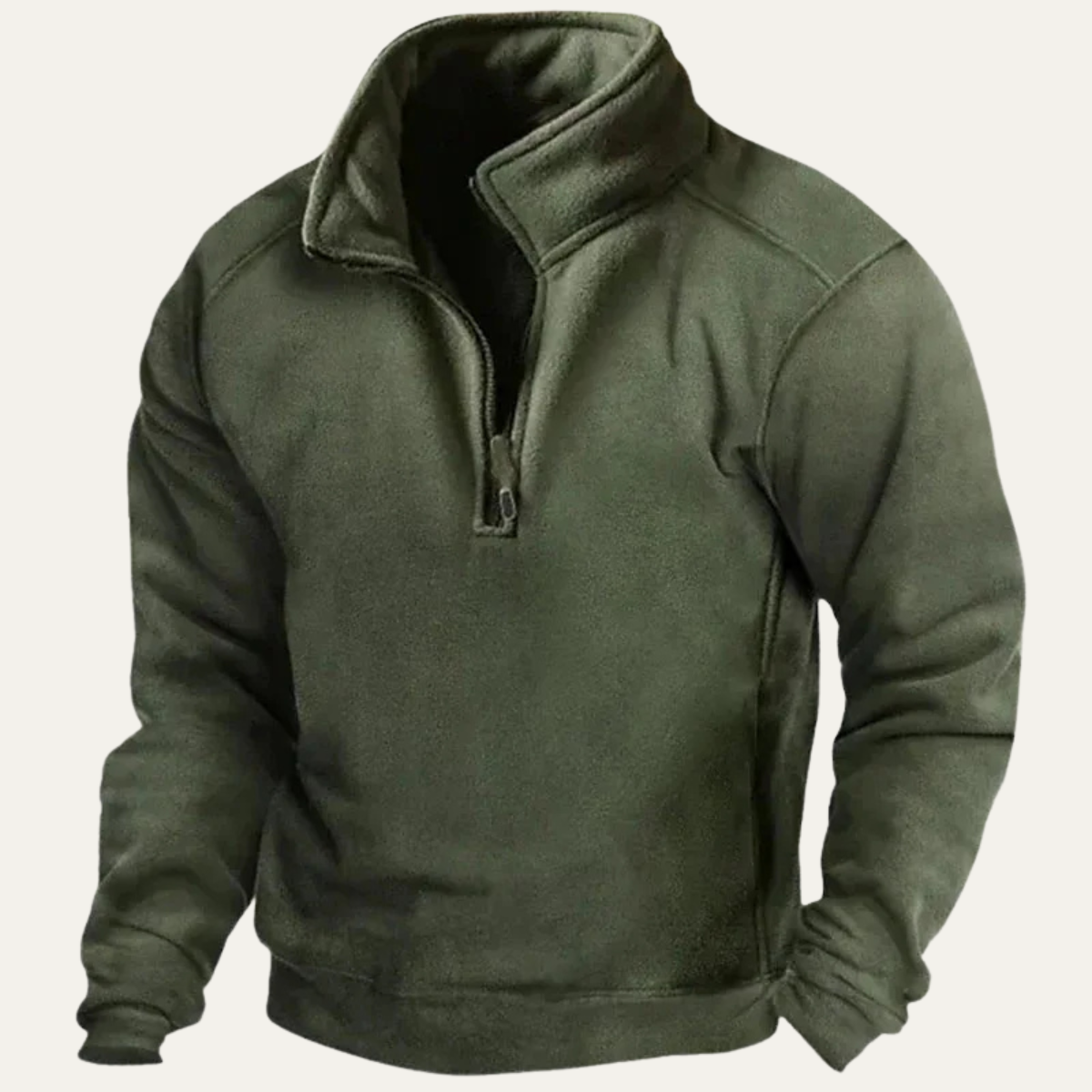 Flint | Men's Quarter Zip Fleece Sweatshirt Gray Mock Neck