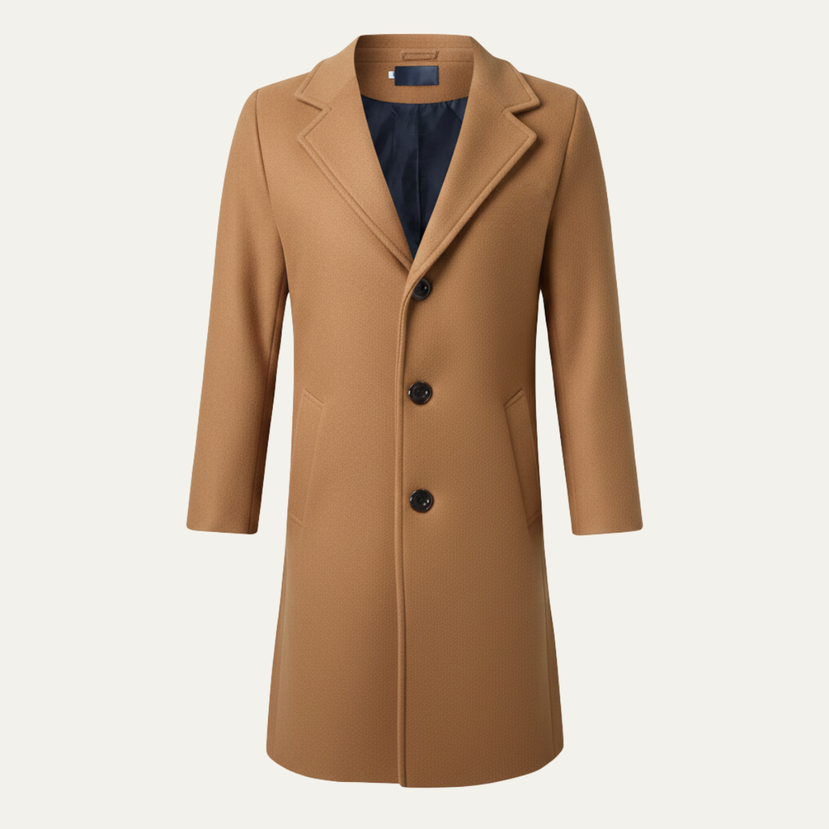 Bram | Men's Double Breasted Wool Blend Overcoat Black