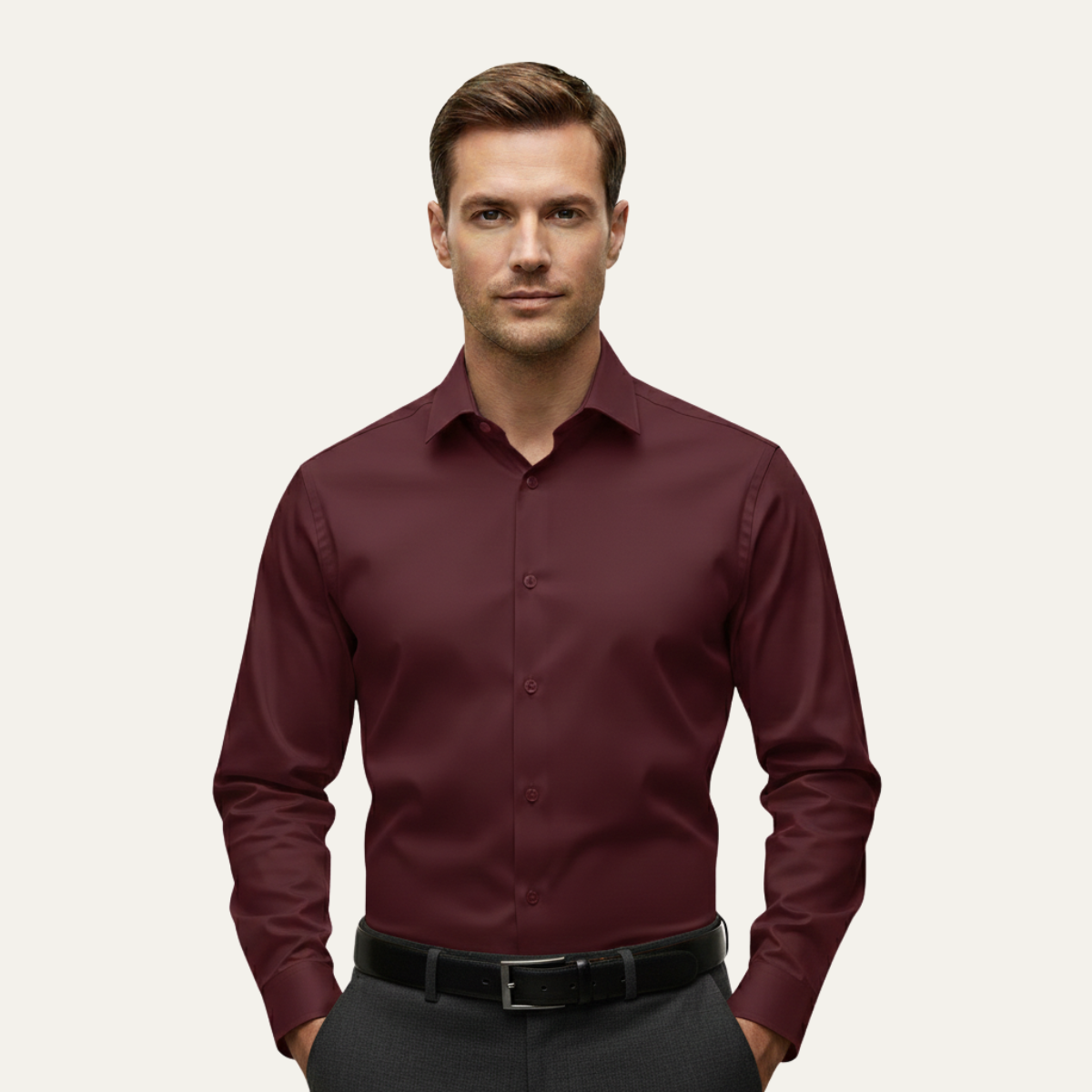 Luca | Men's Pink Dress Shirt Slim Fit Long Sleeve