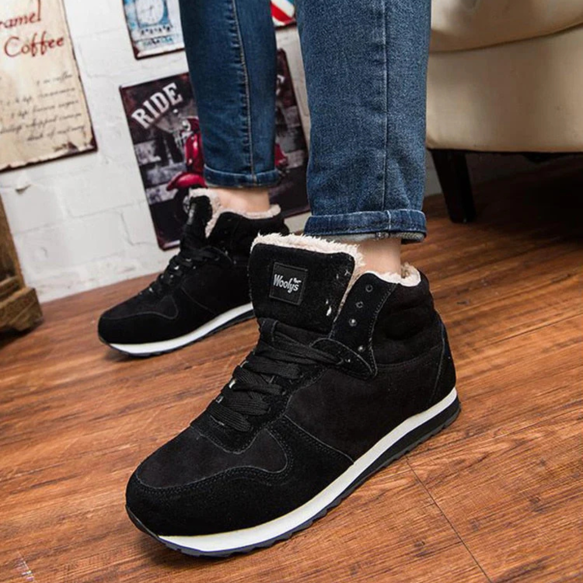 Axel | Men's Sherpa Lined High Top Winter Boot Navy