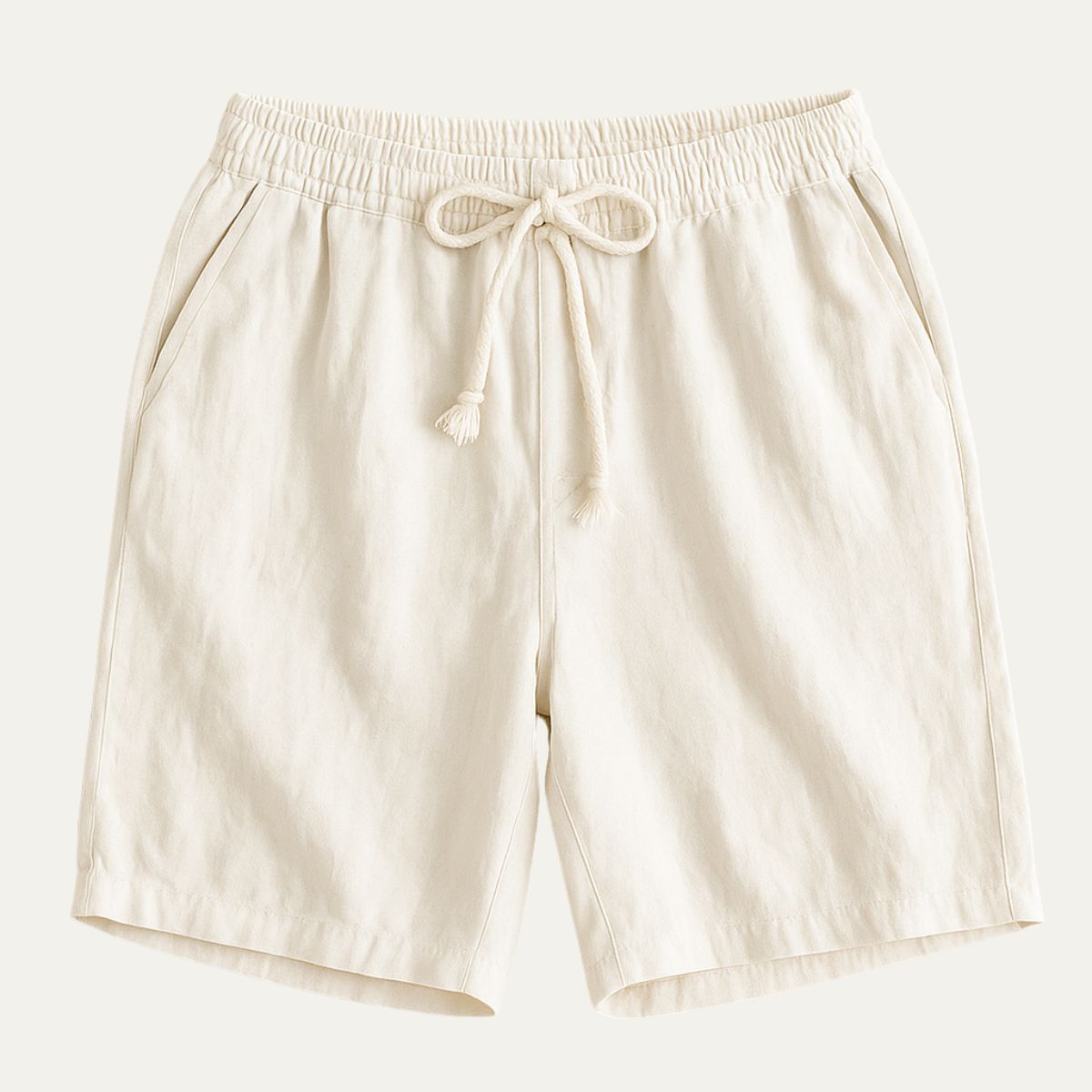 Bram | Men's Linen Shorts Cream Drawstring