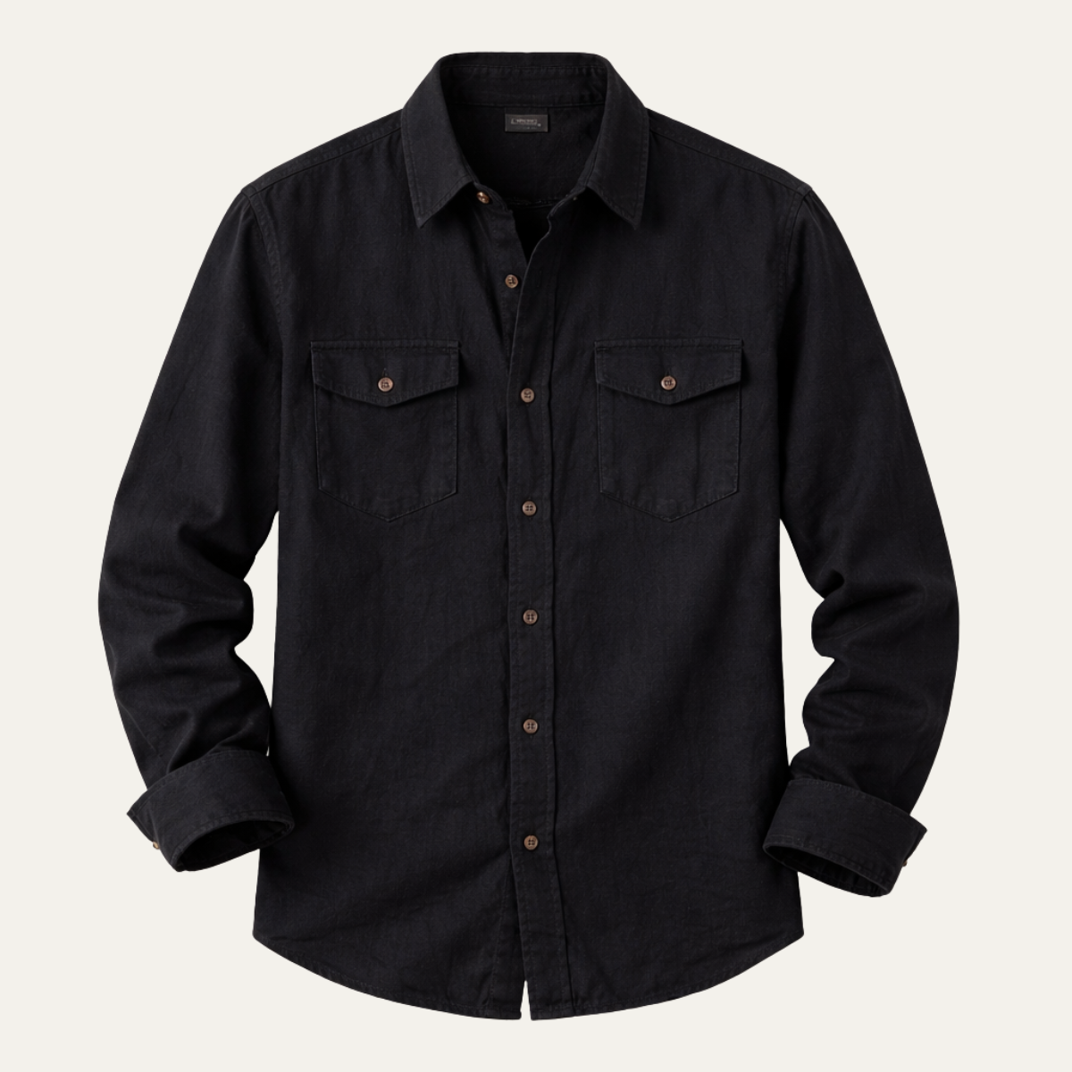 Axel | Men's Casual Denim Shirt Black Long Sleeve