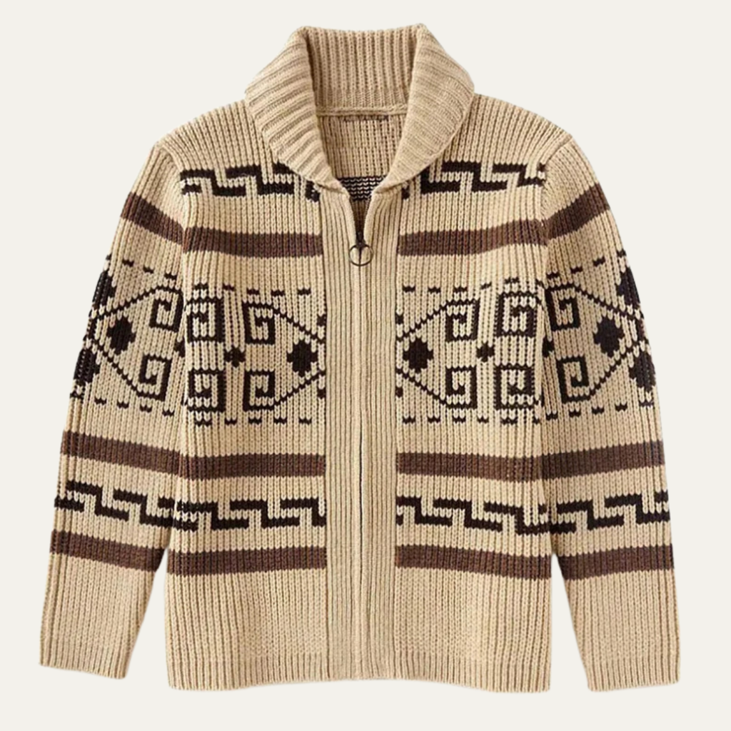 Dama Washington Sage men's argyle crew neck sweater cream brown - view 3