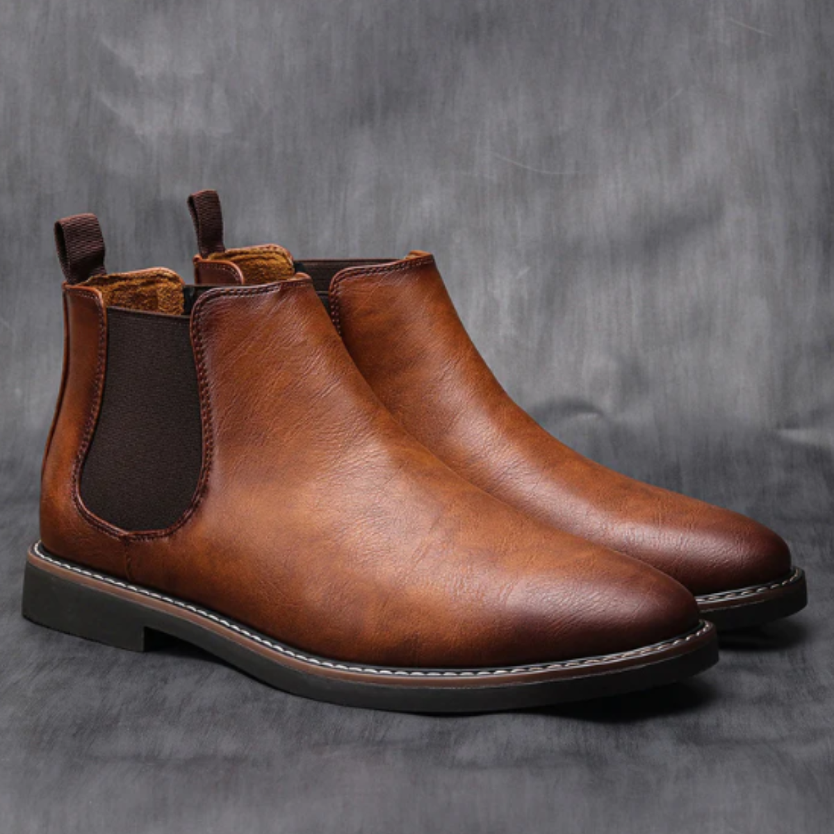 Axel | Men's Chelsea Ankle Boots Brown Leather