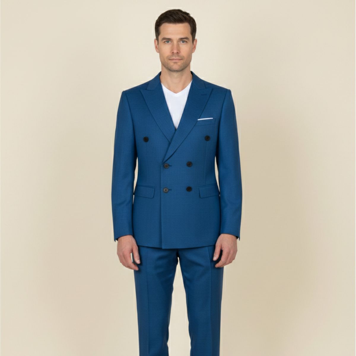 Ezra | Men's Double Breasted Blazer Navy Pinstripe