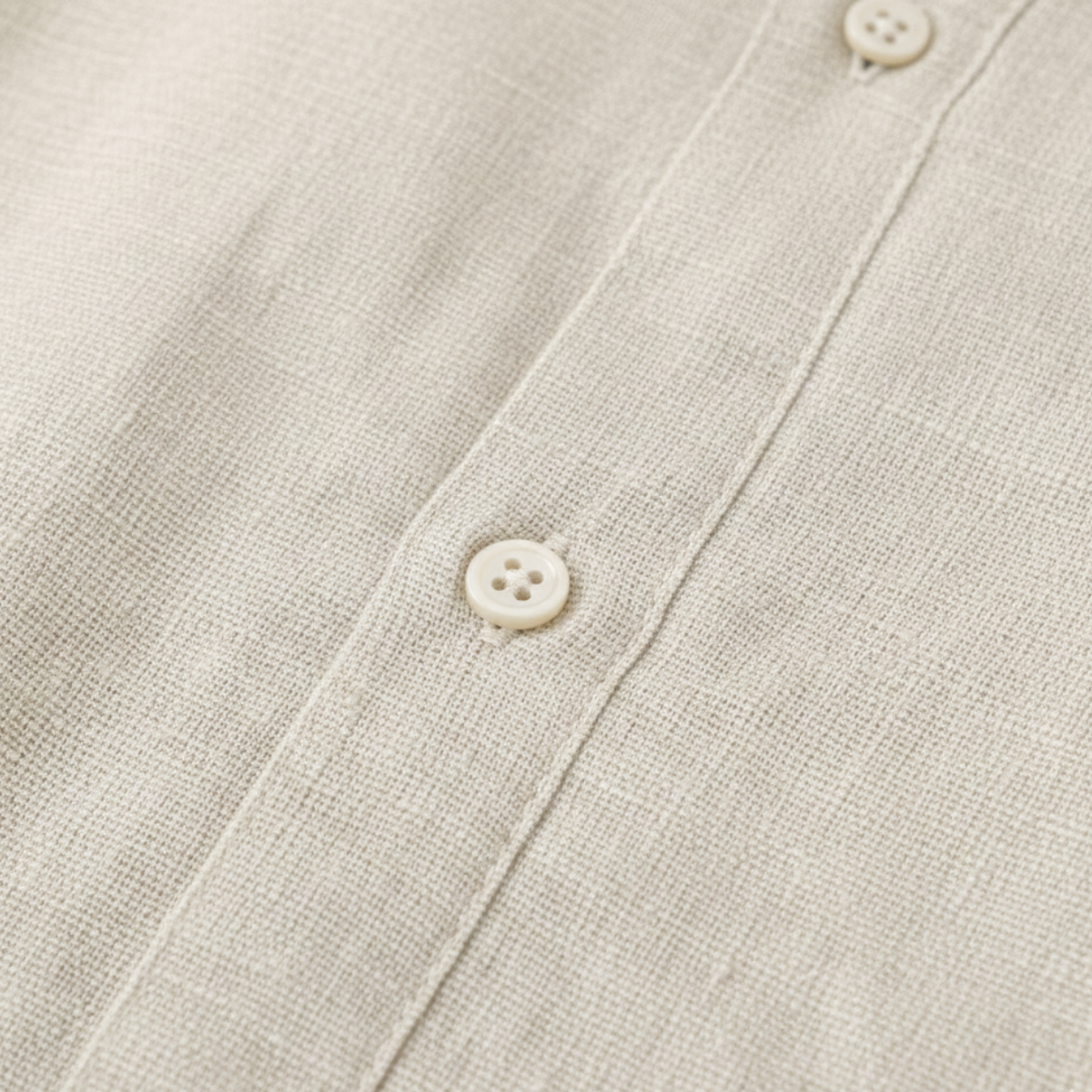 Wade | Men's Relaxed Linen Button Up Shirt Cream