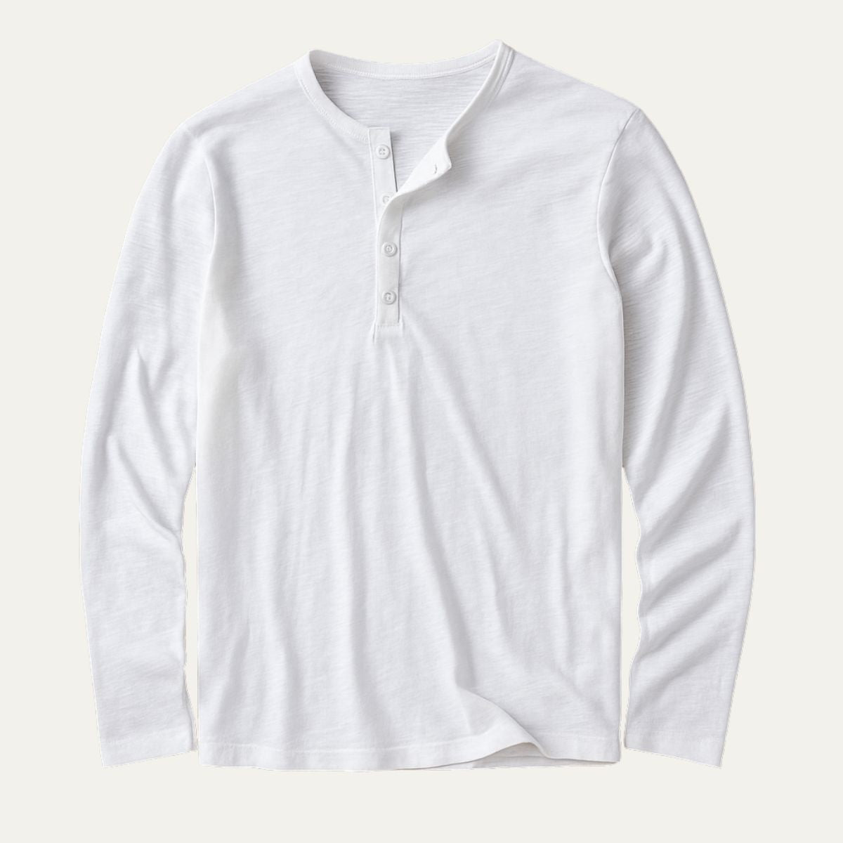 Bram | Men's Long Sleeve Henley Shirt Olive Green Button Placket