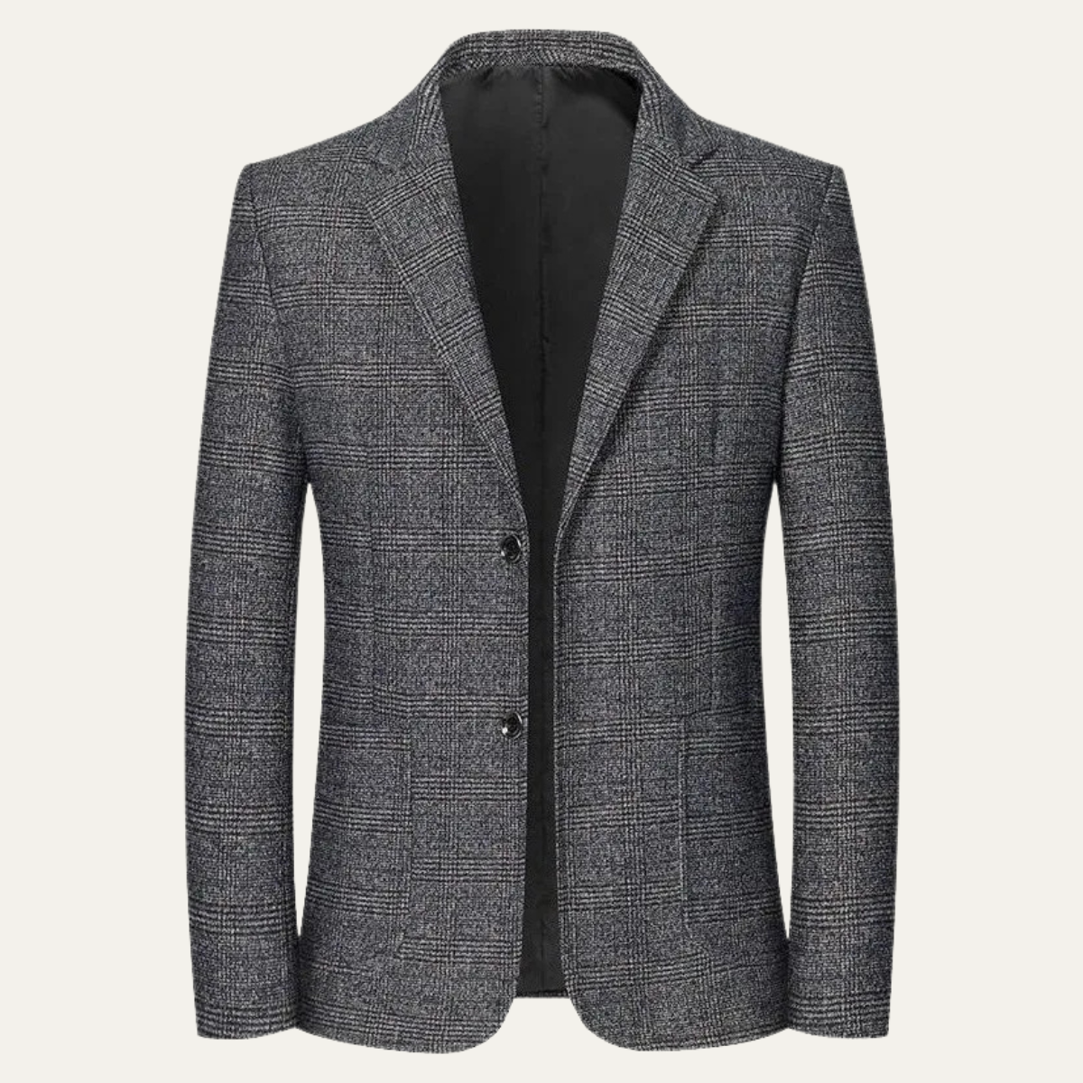 Ezra | Men's Tweed Blazer Charcoal Gray Single Breasted