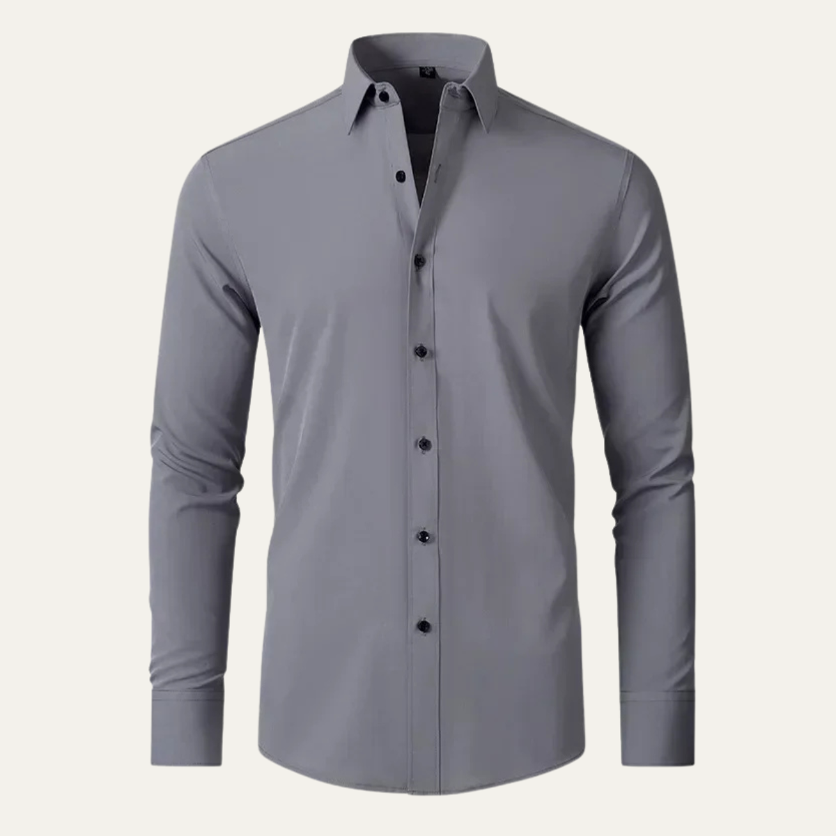 Ezra | Men's Slim Fit Button Up Dress Shirt Burgundy Long Sleeve
