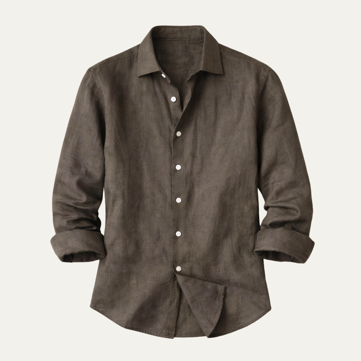 Callum | Men's Linen Button Up Shirt Charcoal