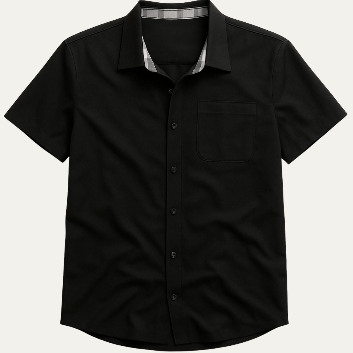 Demi | Men's Linen Shirt Light Blue Short Sleeve Button Down