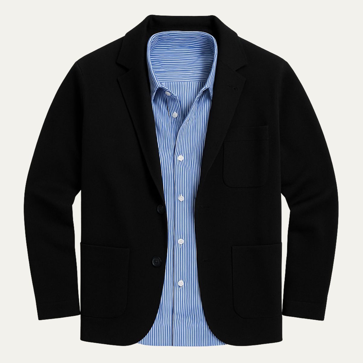 Hugo | Men's Smart Casual Linen Blazer Olive Green Stripe Shirt