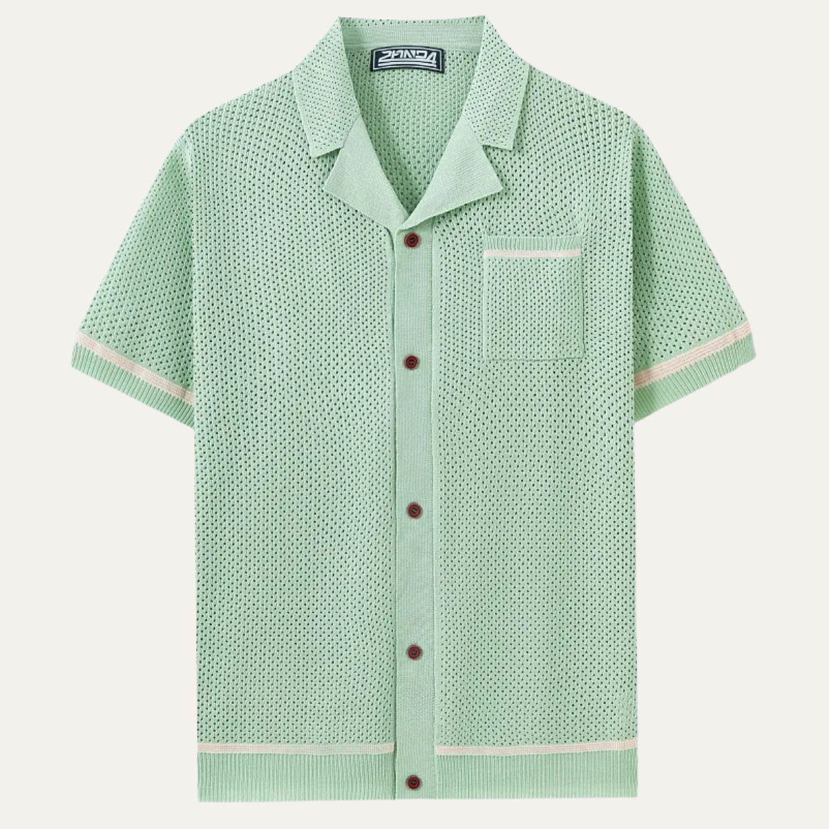 Sage | Men's Casual Knit Button Up Shirt Mint Green