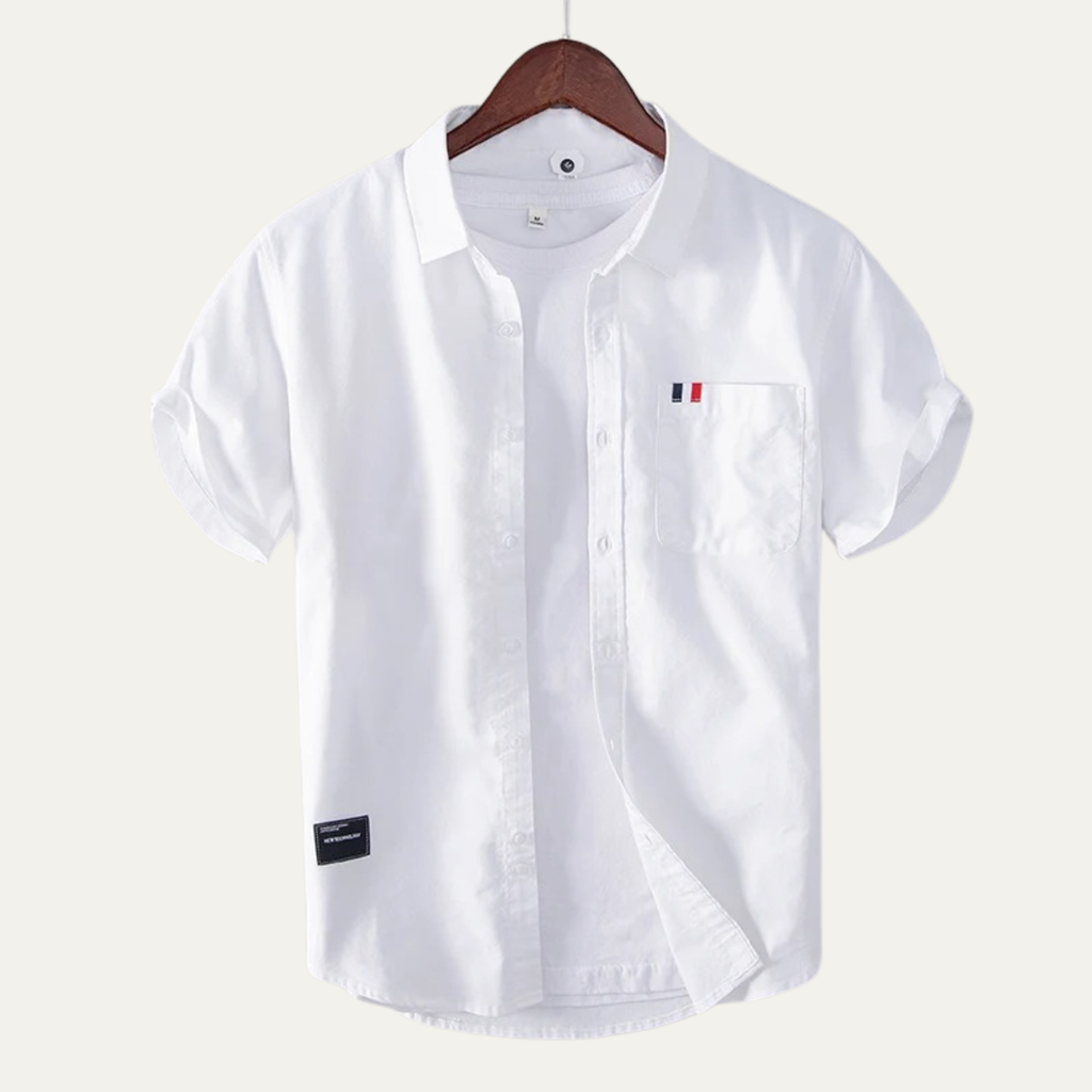 Dama Washington Blake men's short sleeve button up shirt white - view 2