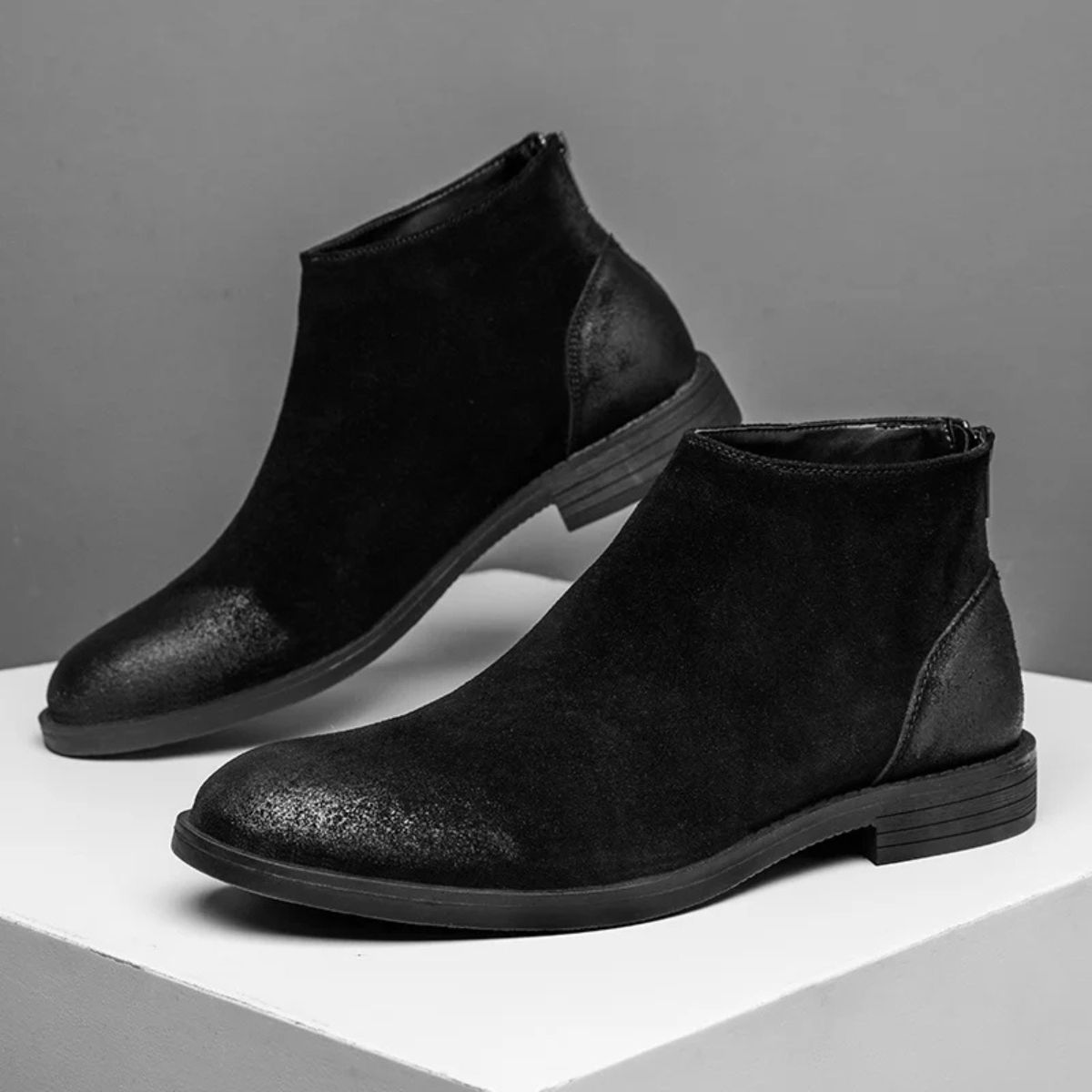 Ash | Men's Chelsea Boots Black Suede Zip Up