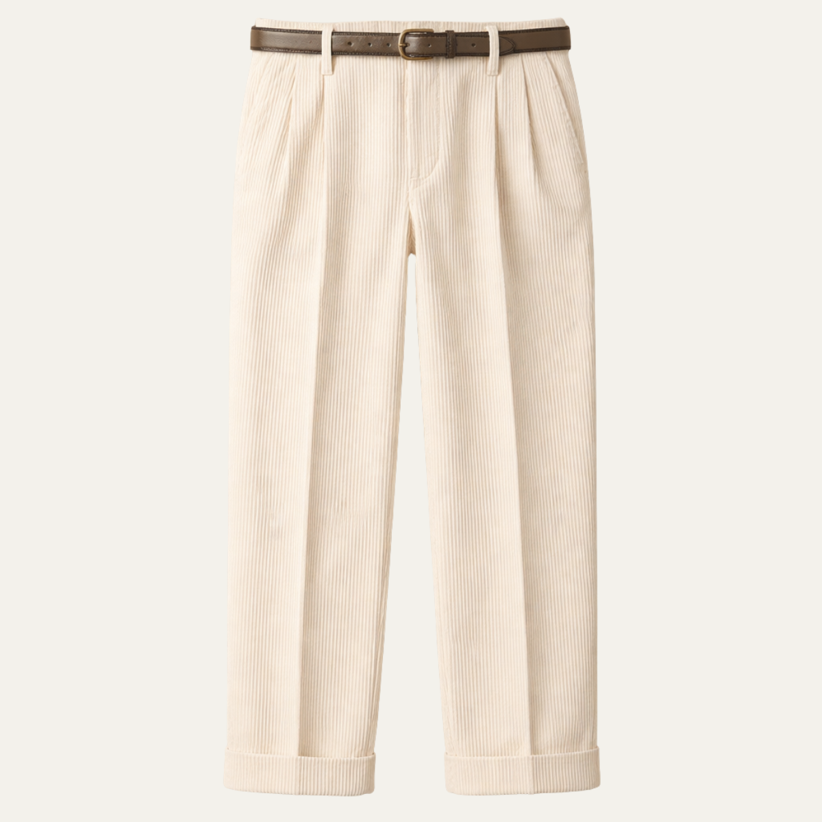 Nash | Men's Smart Casual Pleated Dress Pants Cream