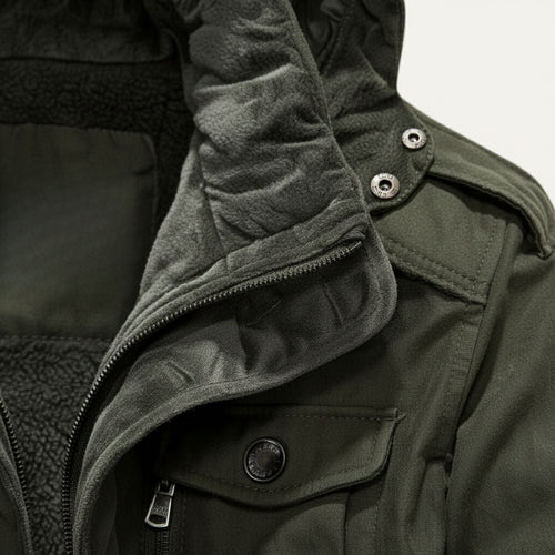Dama Washington Ash men's winter parka olive hooded quilted jacket - view 2