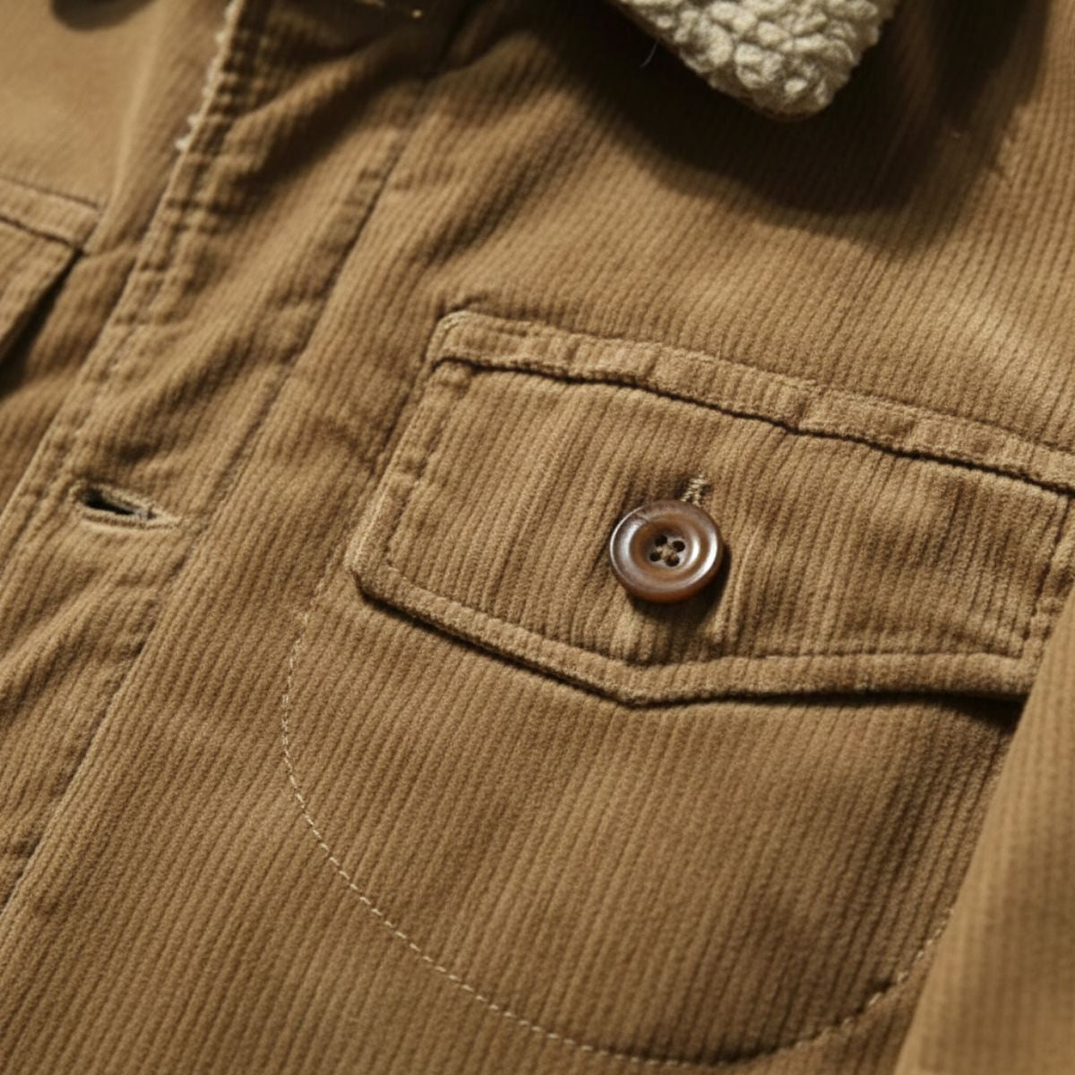 Hugo | Men's Sherpa Lined Corduroy Jacket Tan