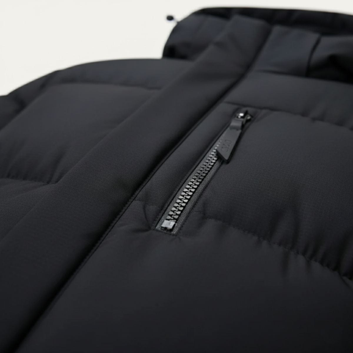 Ashton | Men's Puffer Coat Black Longline Hooded