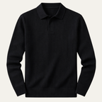 Dama Washington Bram men's smart casual pinstripe polo shirt black - view 4