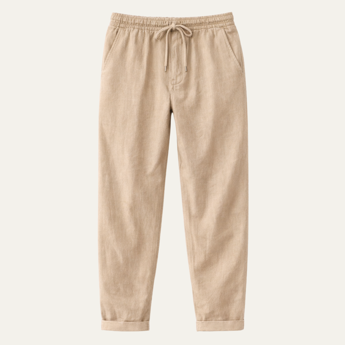 Kai | Men's Relaxed Linen Pants Beige Wide Leg