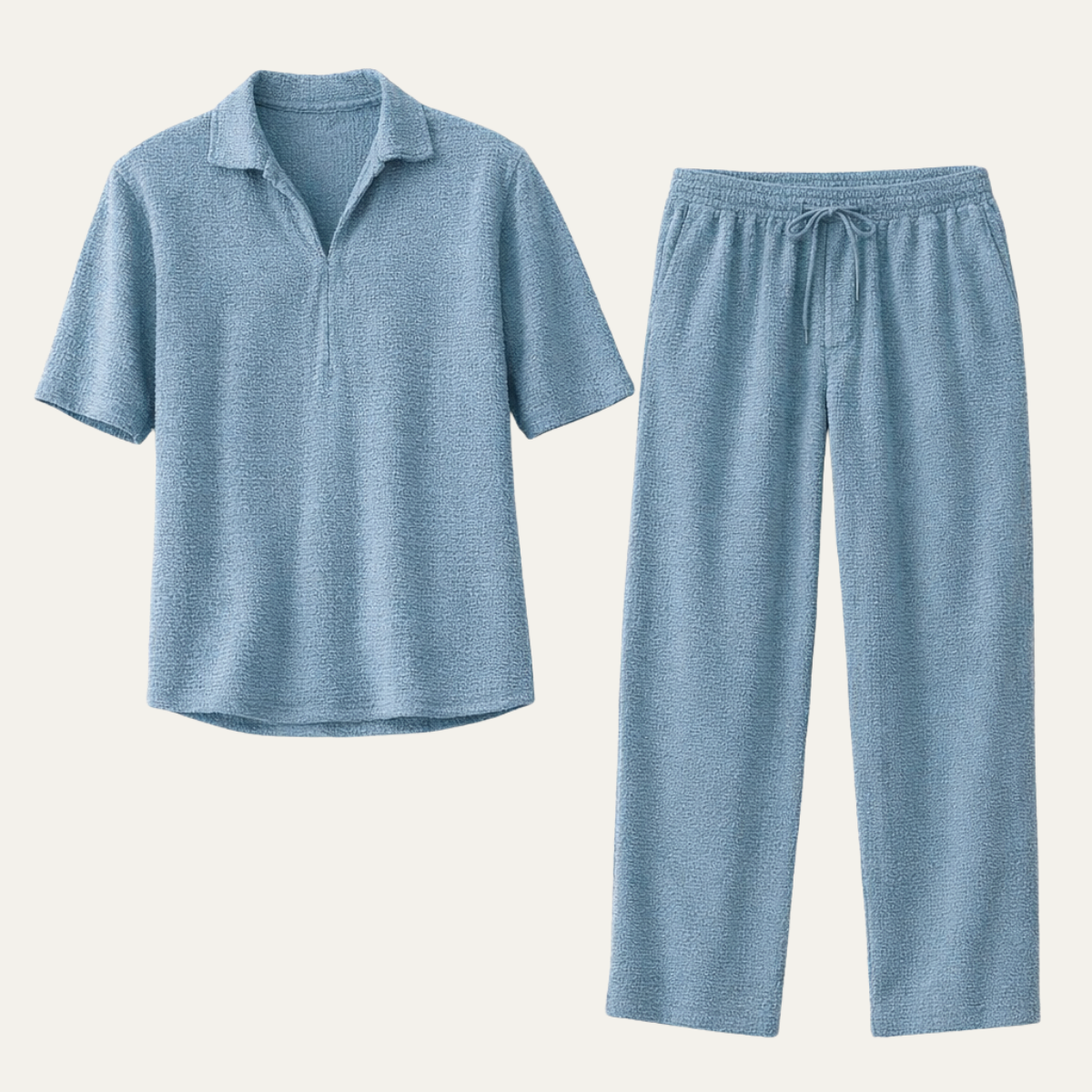 Jasper | Men's Casual Linen Lounge Set Light Blue