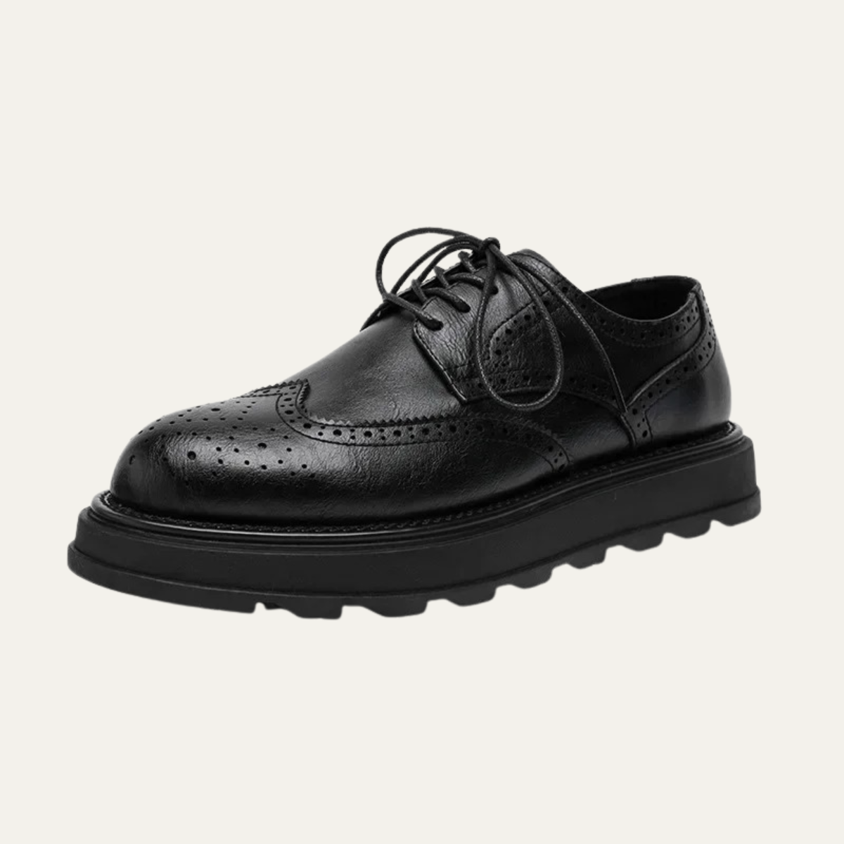 Oscar | Men's Wingtip Brogue Oxford Dress Shoe Black Leather