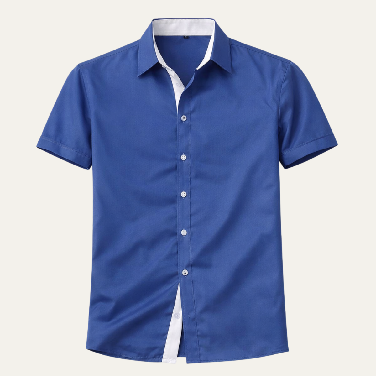 Cyrus | Men's Smart Casual Button Up Shirt Navy White Trim