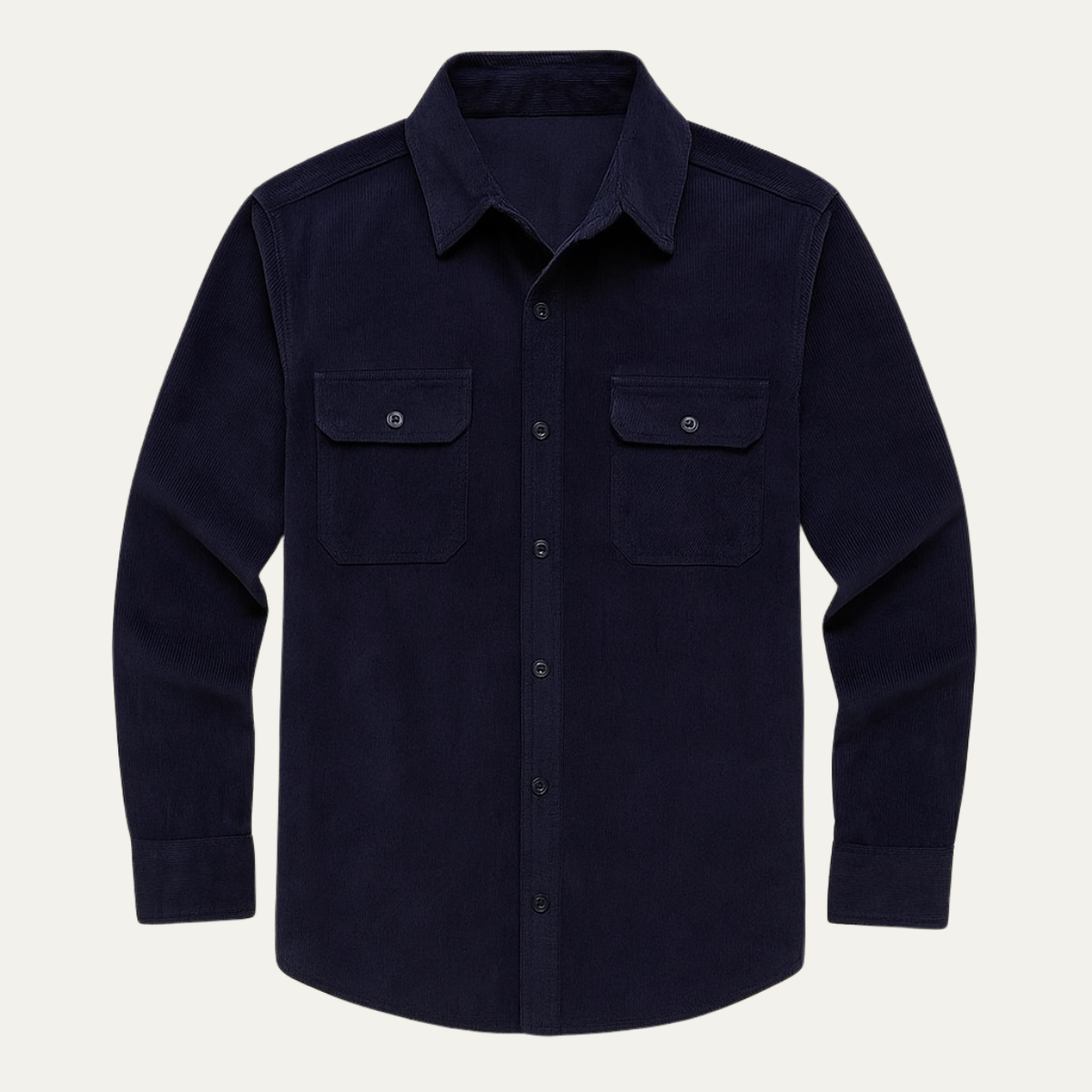Jasper | Men's Casual Denim Shirt Navy Long Sleeve Button Up