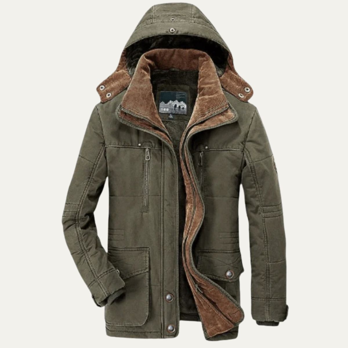 Arden | Men's Utility Jacket Olive Green Sherpa Lined