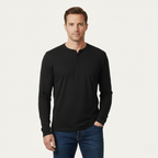 Dama Washington Tate men's henley shirt navy long sleeve - view 5