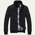 Dama Washington Vance men's lightweight bomber jacket black plaid lined - front view