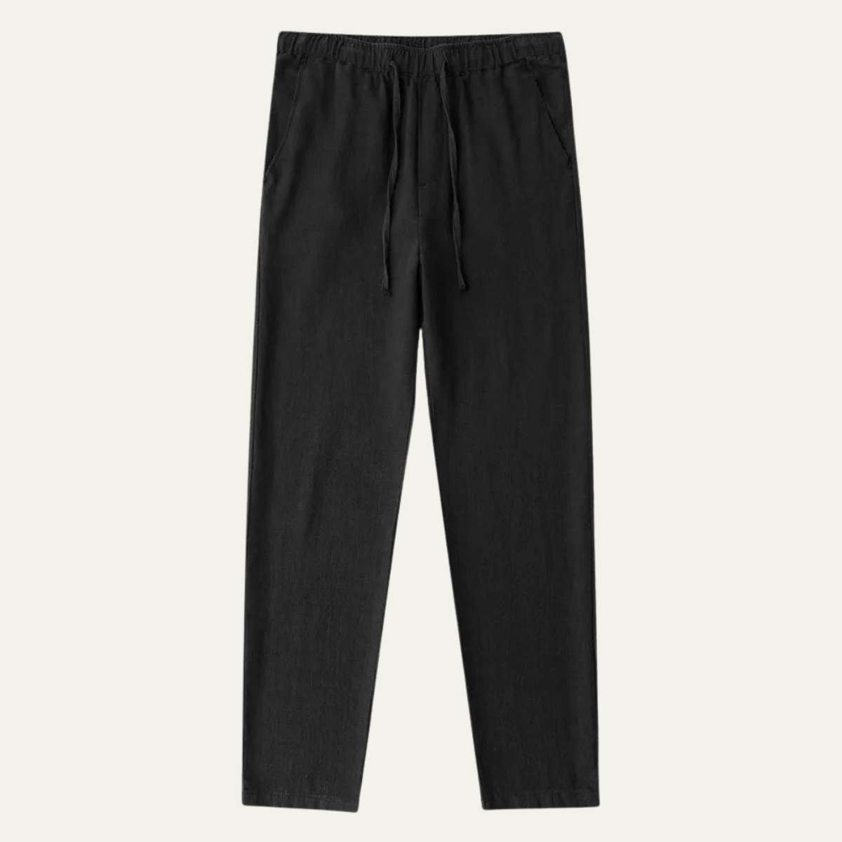 Callum | Men's Relaxed Linen Pants Black Drawstring