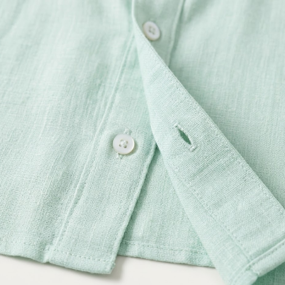 Axel | Men's Linen Shirt Sage Green Button Up