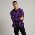 Dama Washington Axel check button up shirt Purple - model front view