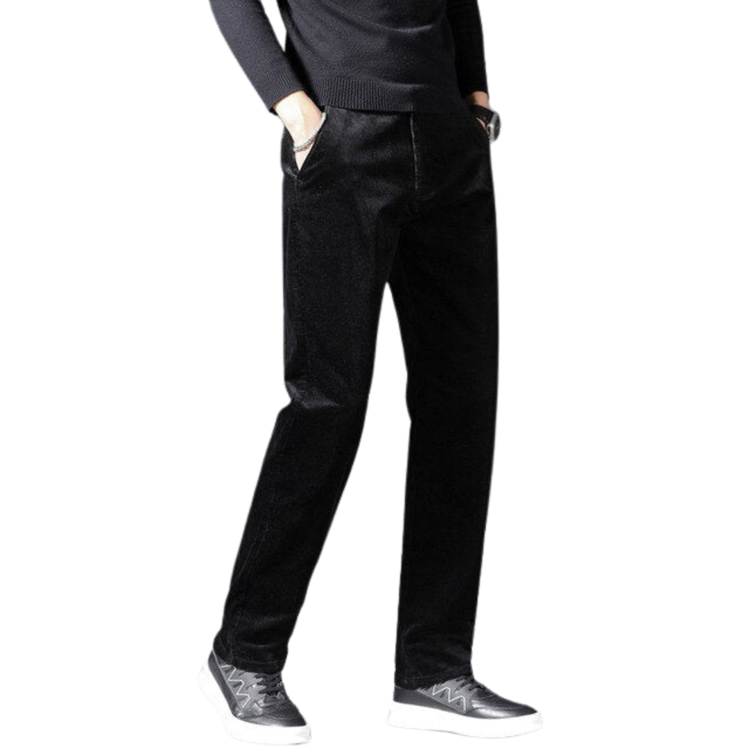 Axel | Men's Corduroy Pants Black Straight Leg