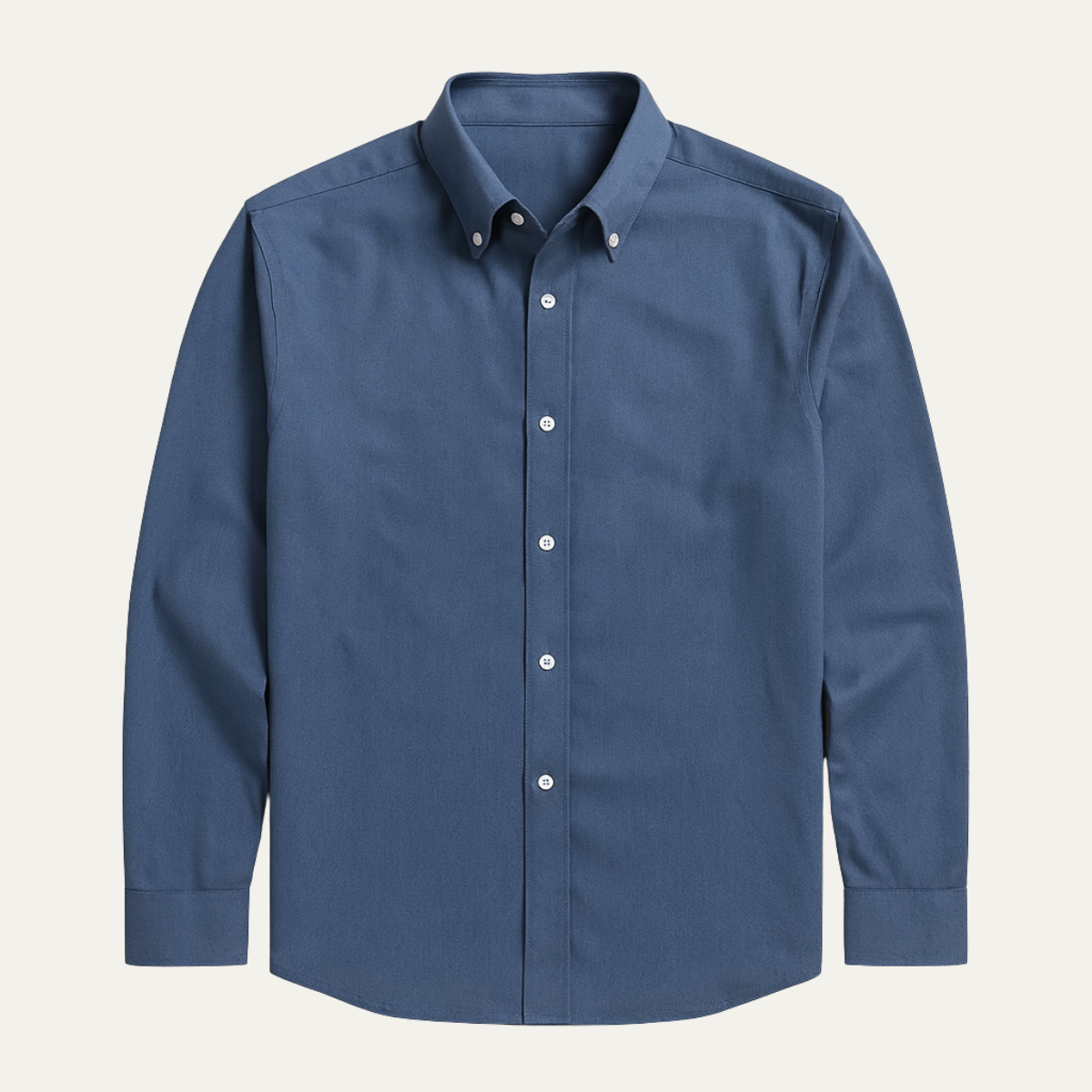 Rhys | Men's Button Up Shirt Navy Long Sleeve Cotton Poplin