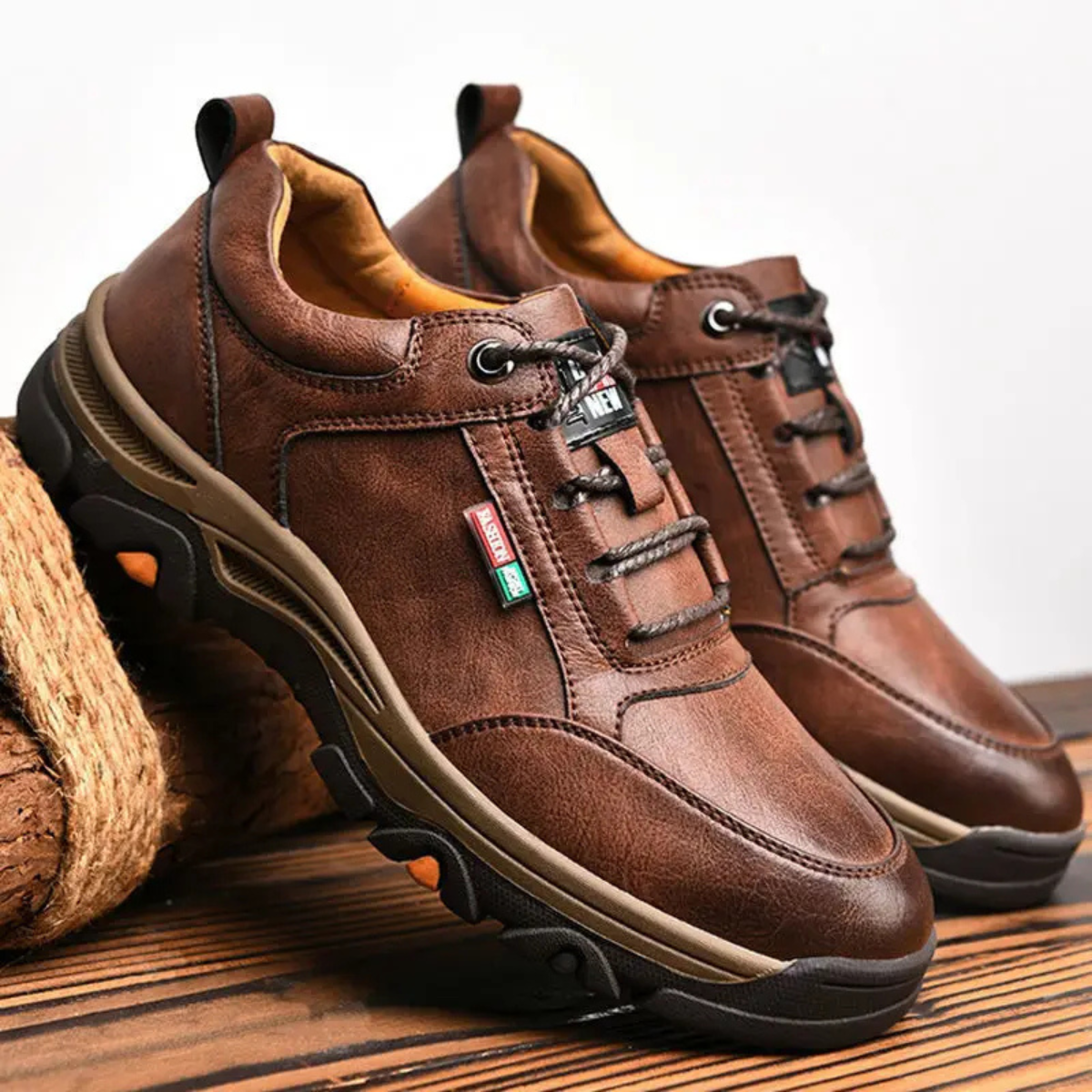 Axel | Men's Leather Lace Up Casual Shoes Black
