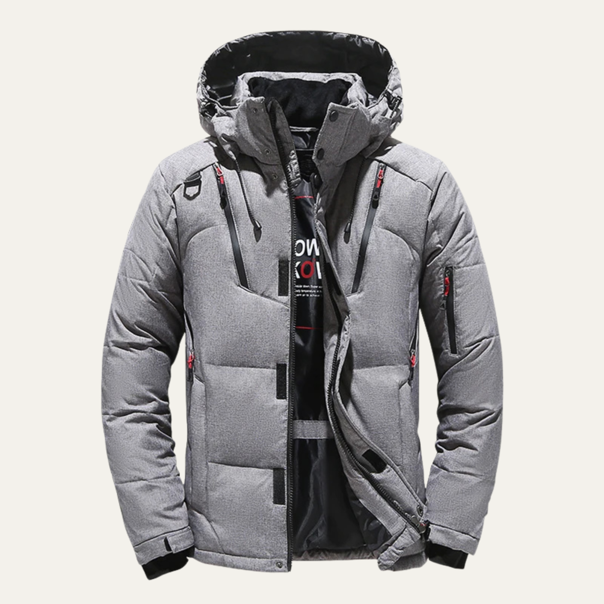 Axel | Men's Puffer Jacket Black Hooded Winter Insulated