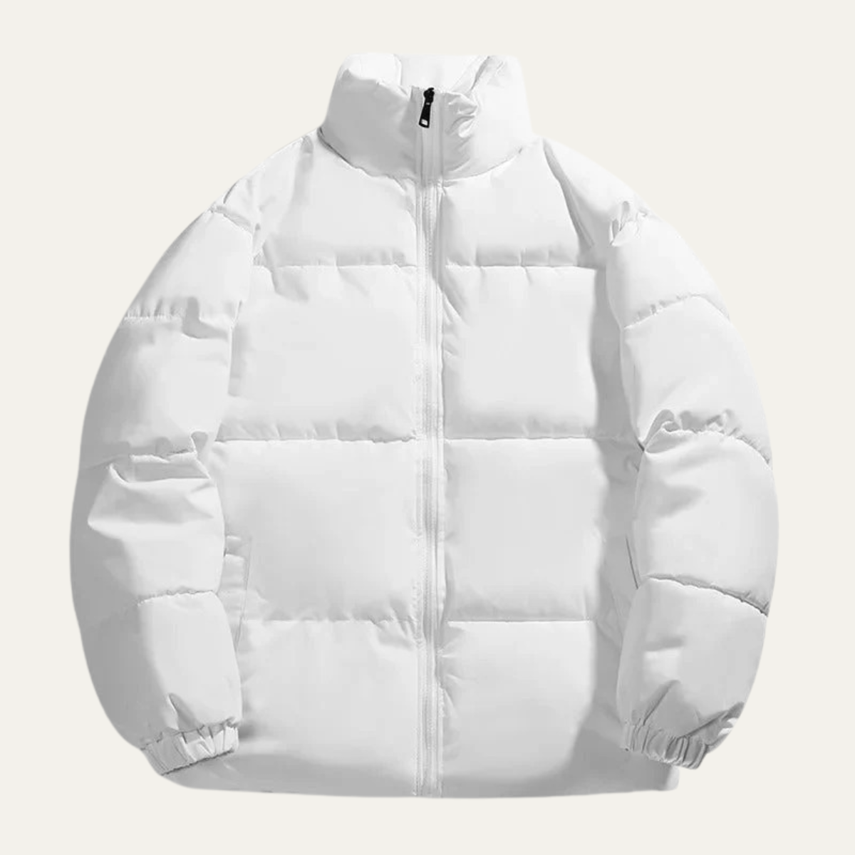 Flint | Men's Puffer Jacket Cream Oversized Quilted