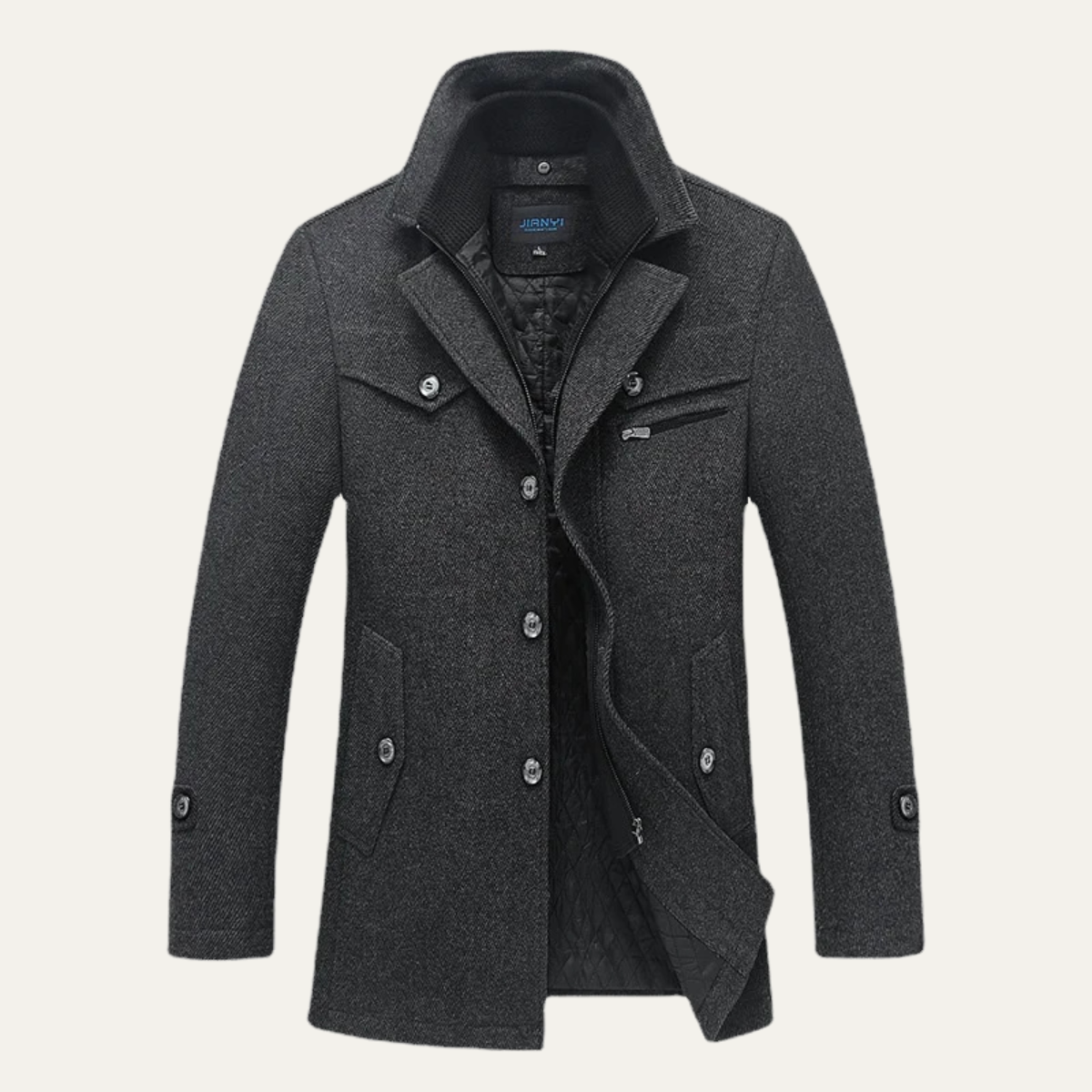 Callum | Men's Smart Casual Wool Blend Camel Coat With Quilted Liner