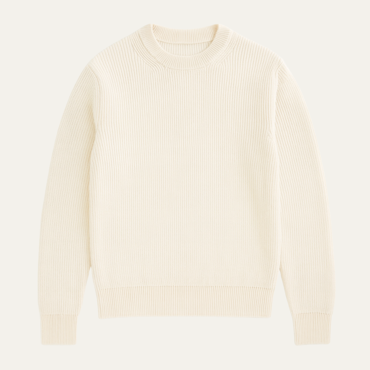 Beau | Men's Crew Neck Sweater Brown Ribbed Knit