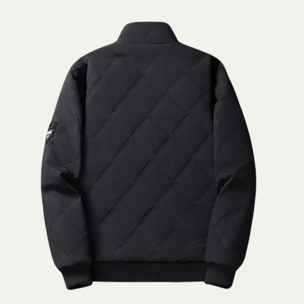 Axel | Men's Quilted Puffer Jacket Black Stand Collar