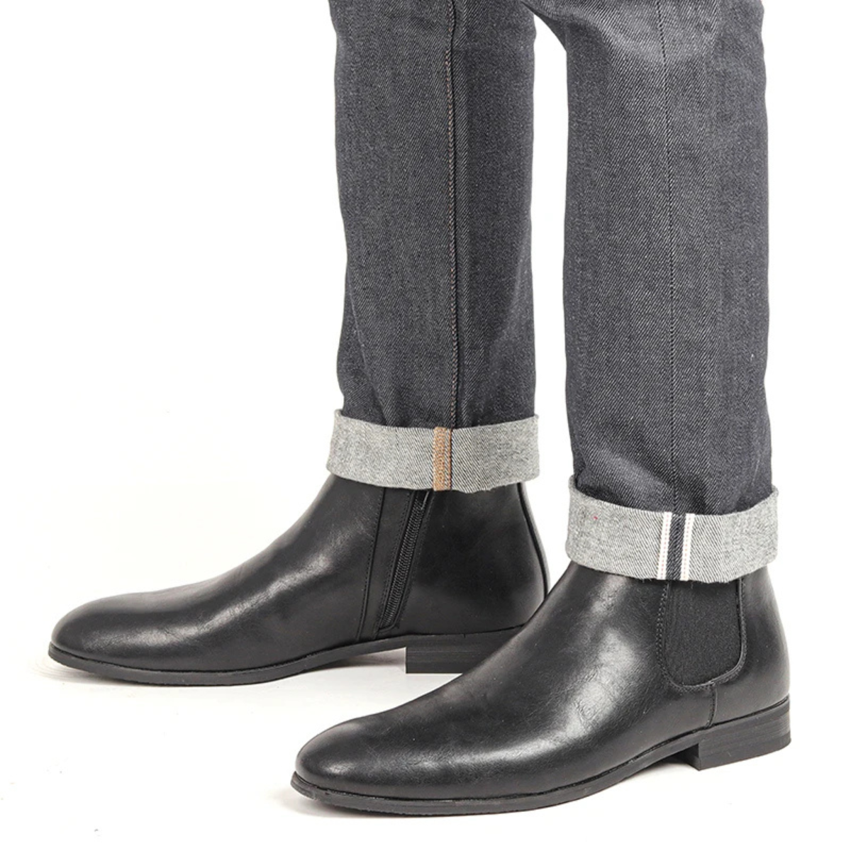 Axel | Men's Leather Chelsea Ankle Boots Brown Elastic Side Panels